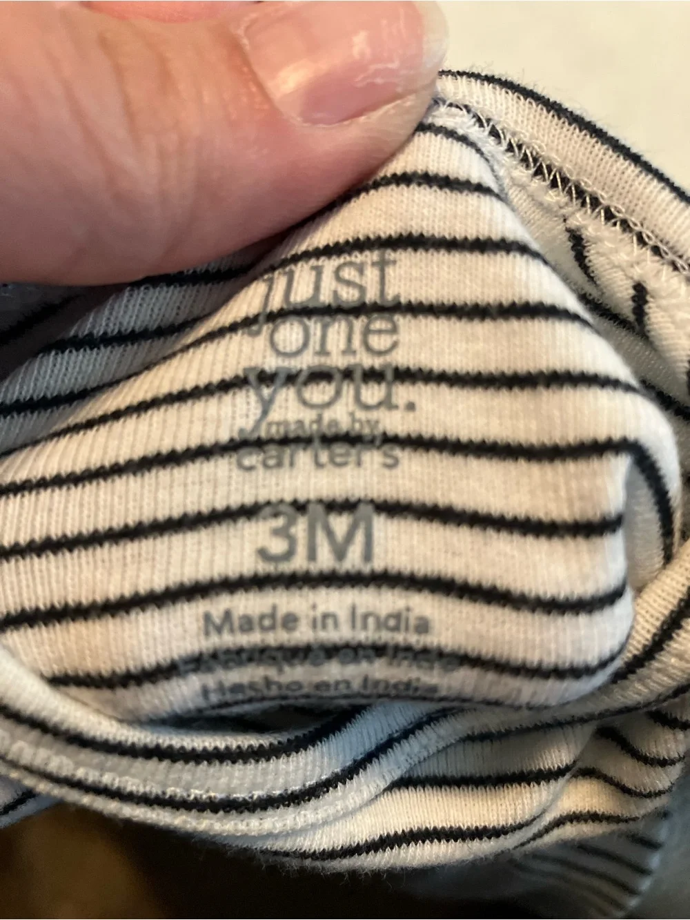 Carter's White and Black Striped & Gray Baby Gown Set